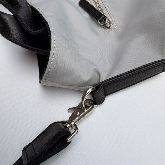 Lily Japanese Nylon Gray Lightweight Bag with Black Leather Straps - Picture 8 of 9